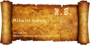 Mihaiu Barna névjegykártya